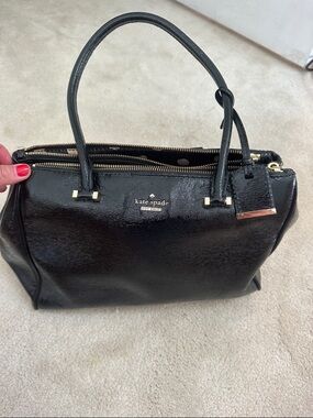 kate spade Black Patent Leather Double-Zip Satchel